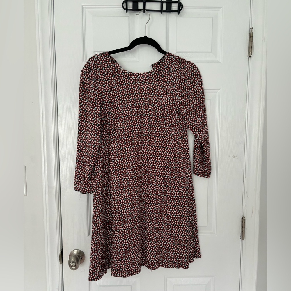 H&M Orange and Navy Dress with long sleeves